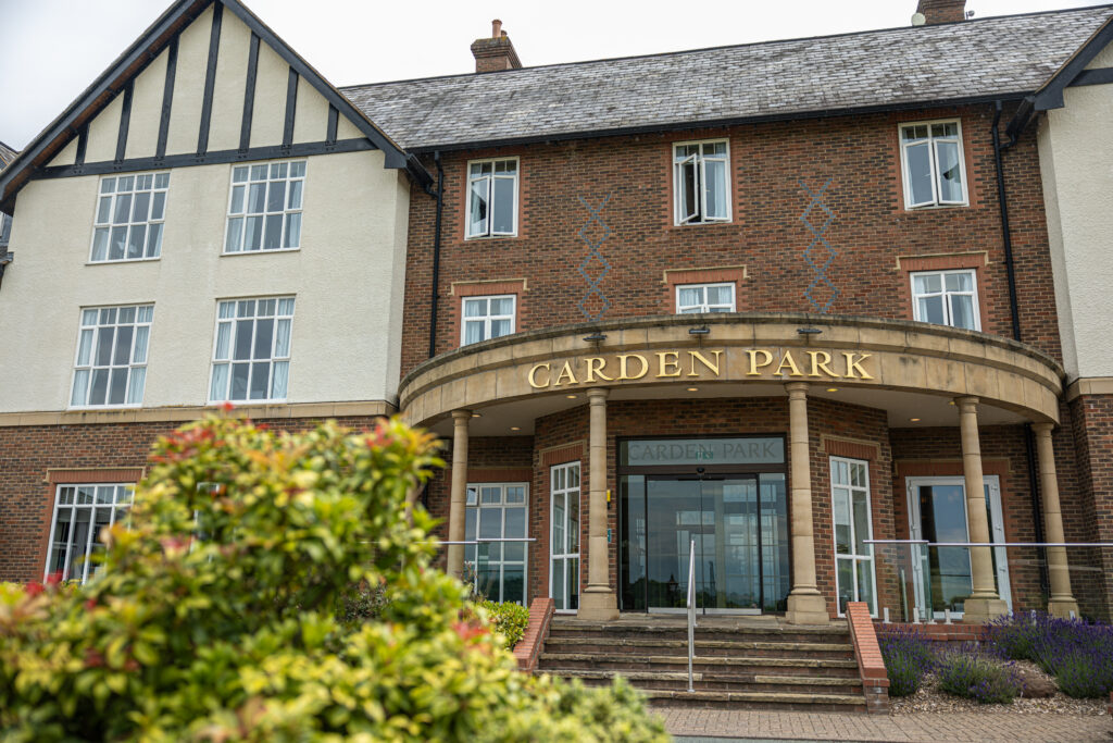 Front entrance of Carden Park Hotel.