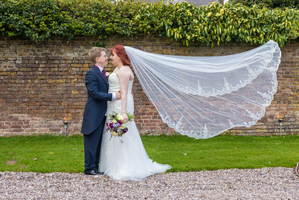 Veil photo in grounds at Soughton Hall.